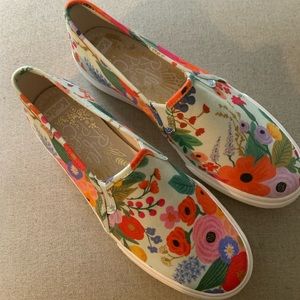 NW0B Keds Rifle Paper slip on shoes. Sz. 7.5.